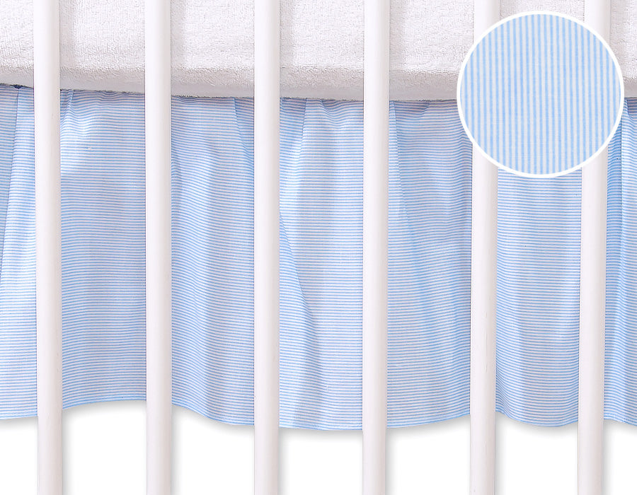 Dust Ruffle-Masking flounce 120x60cm- Hanging Hearts blue strips