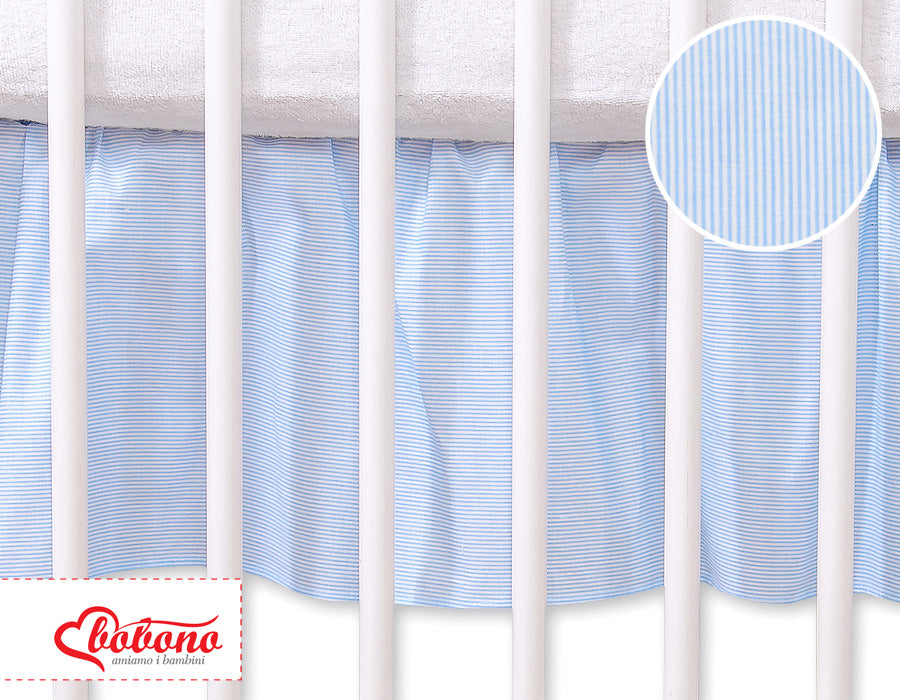 Dust Ruffle-Masking flounce 120x60cm- Hanging Hearts blue strips