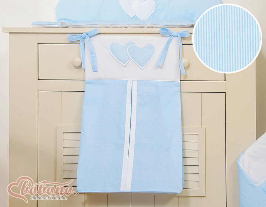 Diaper bag- Hanging Hearts blue strips