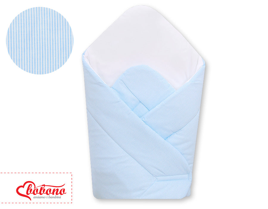Babynest with stiffening- Hanging Hearts blue strips