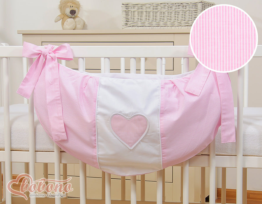 Toys bag- Hanging Hearts pink strips