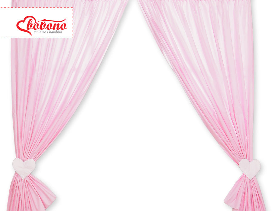 Curtains for baby room- Hanging Hearts pink strips
