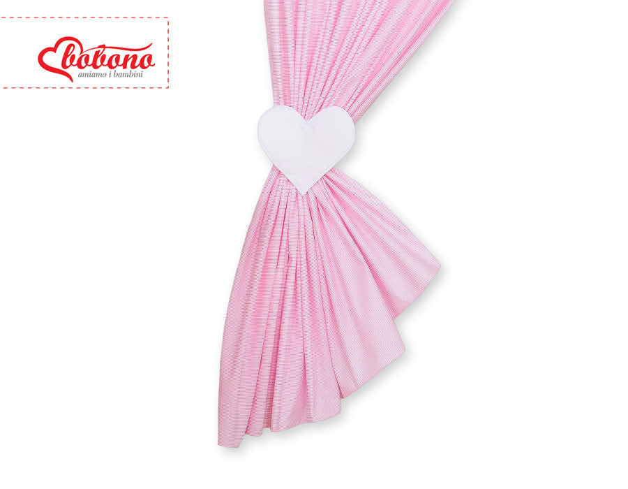Curtains for baby room- Hanging Hearts pink strips