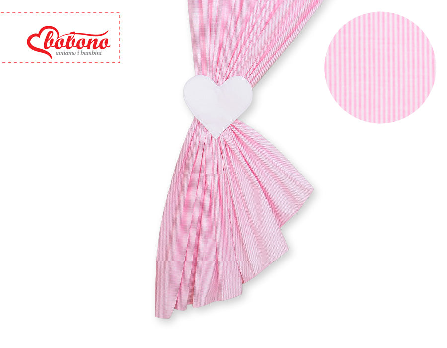Curtains for baby room- Hanging Hearts pink strips