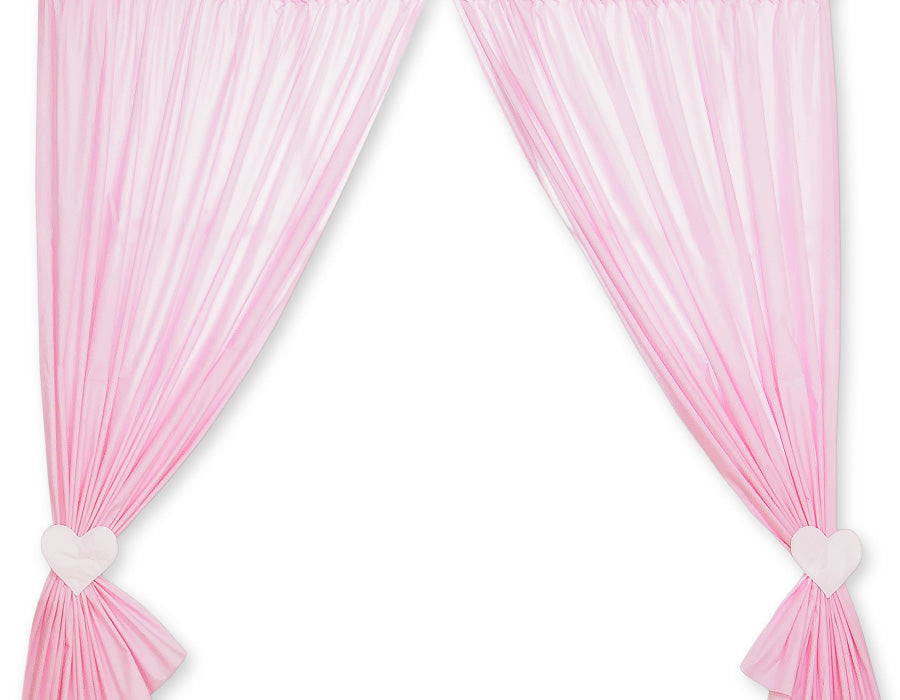 Curtains for baby room- Hanging Hearts pink strips