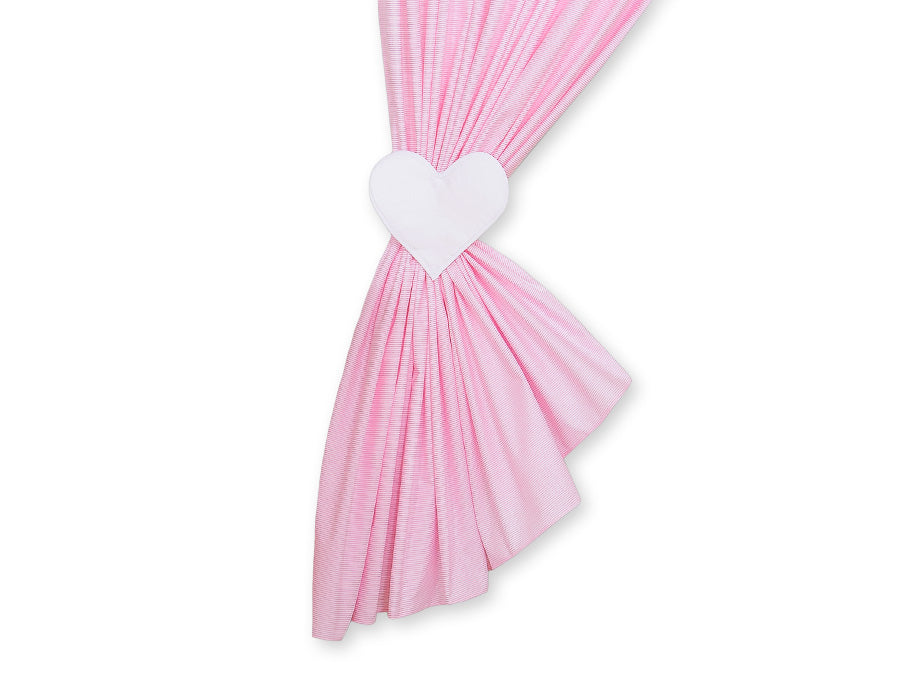 Curtains for baby room- Hanging Hearts pink strips