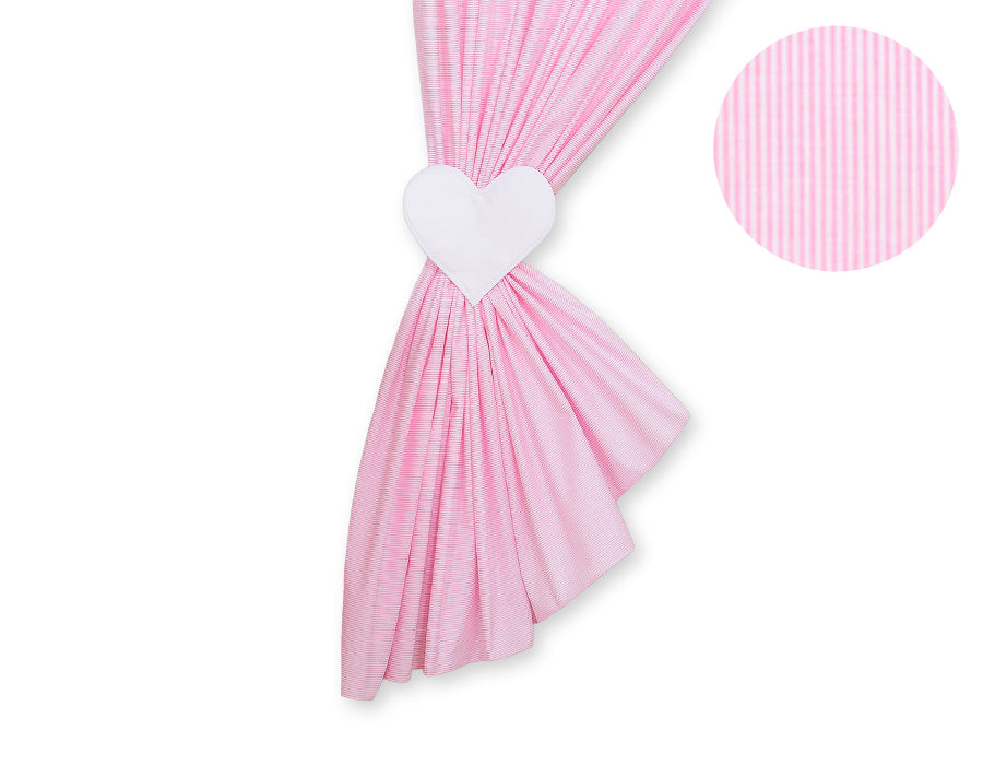 Curtains for baby room- Hanging Hearts pink strips