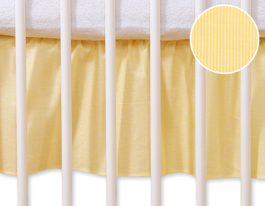 Dust Ruffle Crib - Bed Skirt - Masking flounce 120x60cm - yellow strips