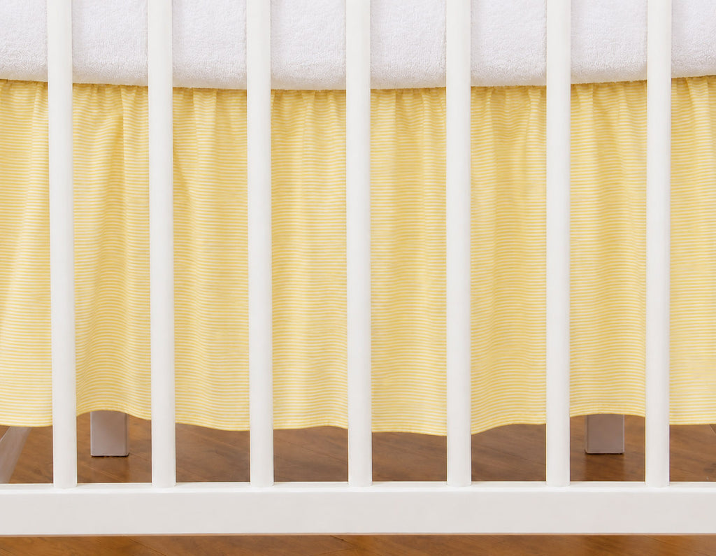 Dust Ruffle Crib - Bed Skirt - Masking flounce 120x60cm - yellow strips