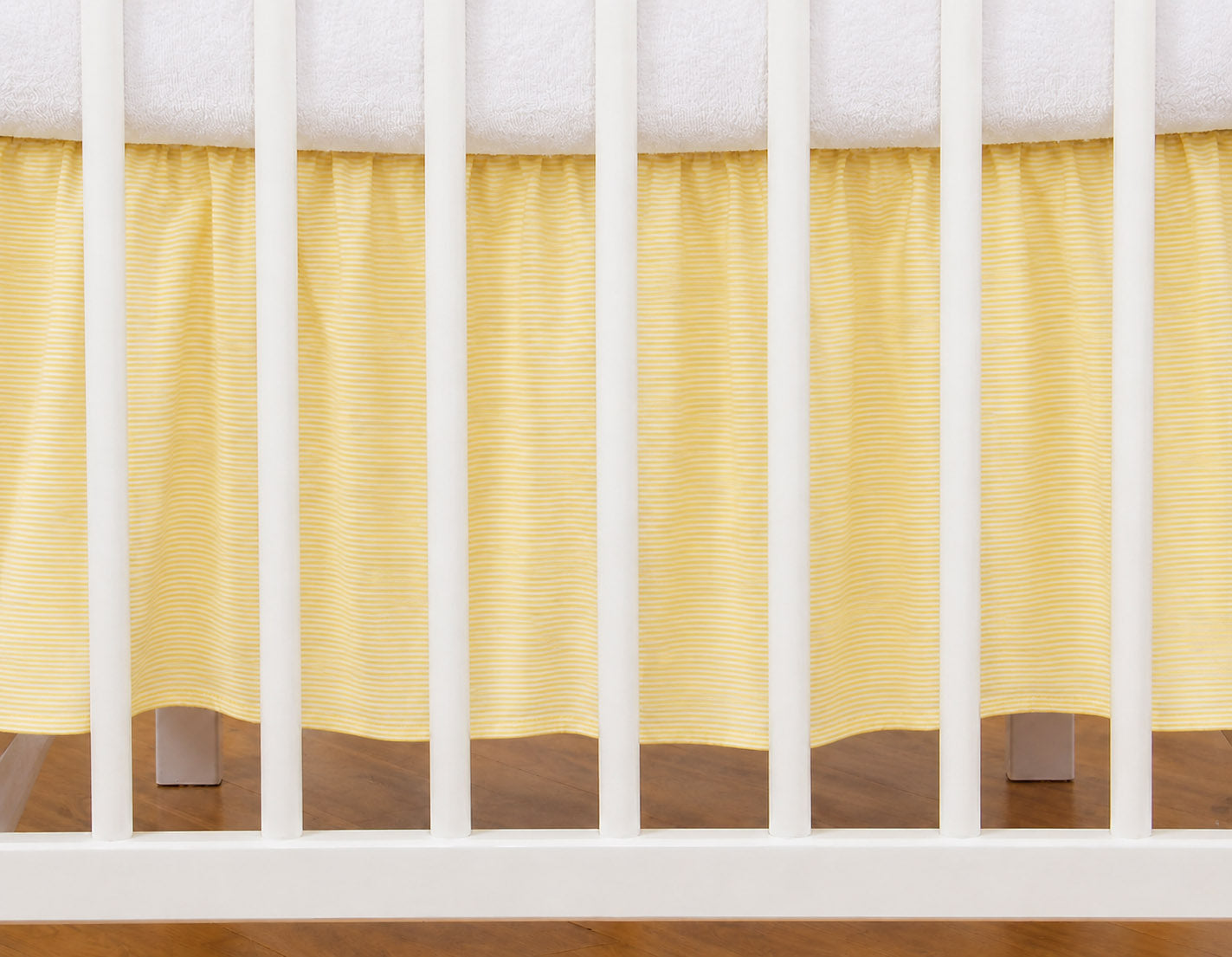Dust Ruffle Crib - Bed Skirt - Masking flounce 120x60cm - yellow strips