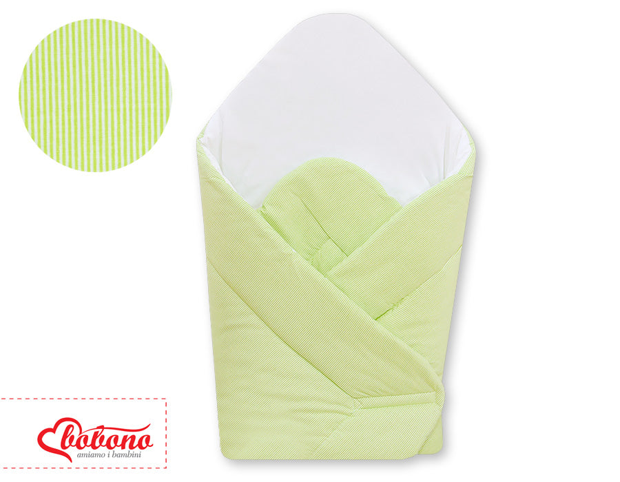 Babynest with stiffening- Hanging Hearts green strips