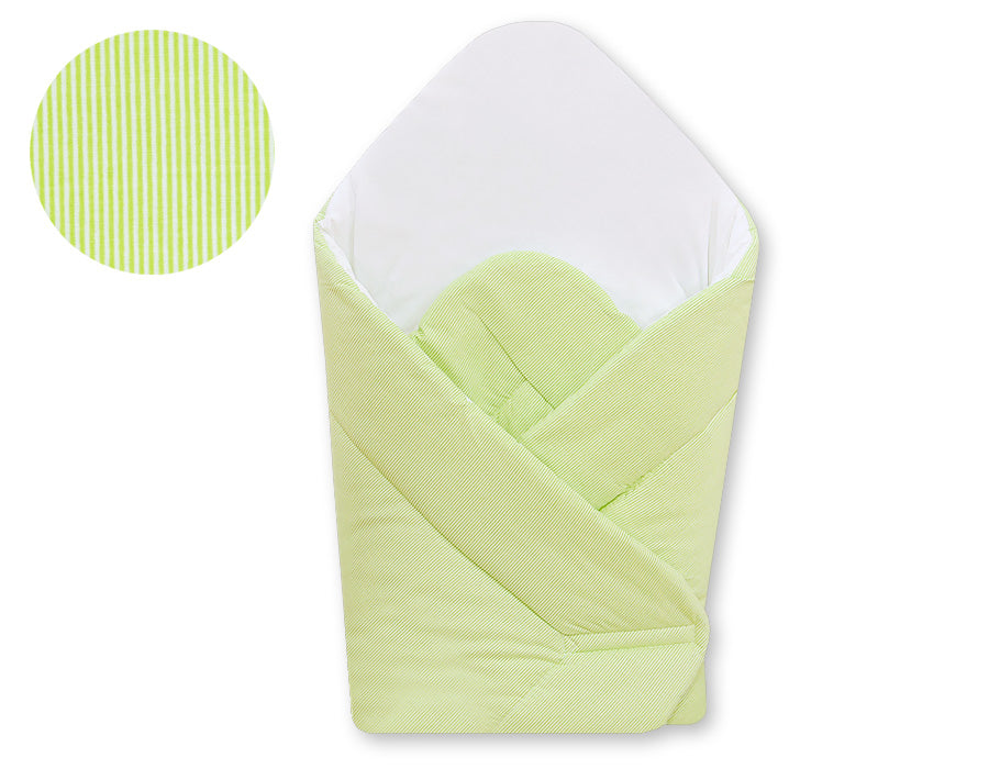 Babynest with stiffening- Hanging Hearts green strips