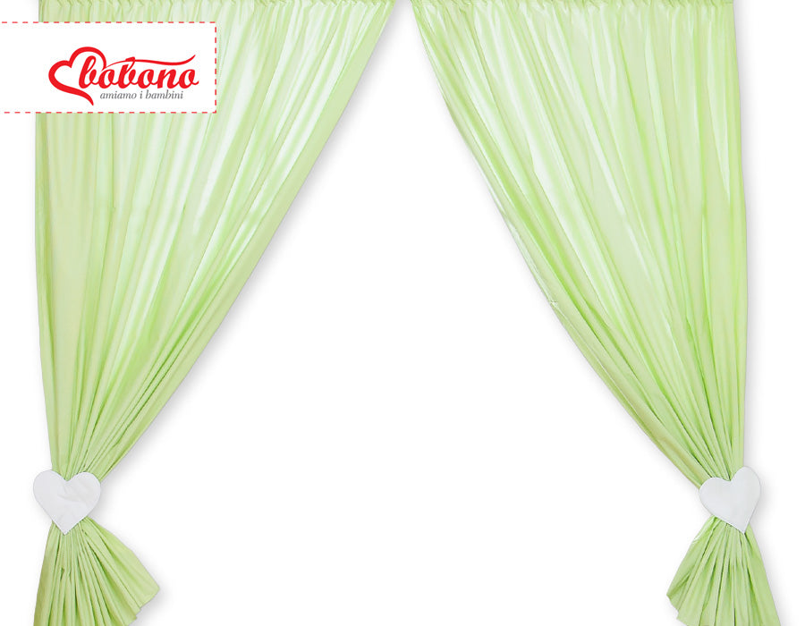 Curtains for baby room- Hanging Hearts green strips
