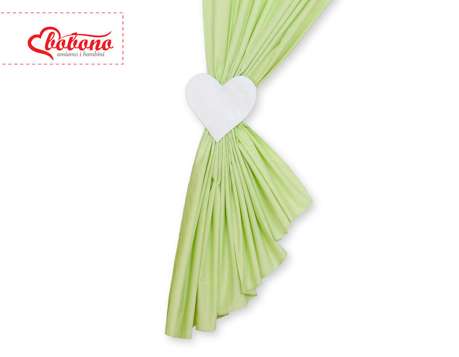 Curtains for baby room- Hanging Hearts green strips