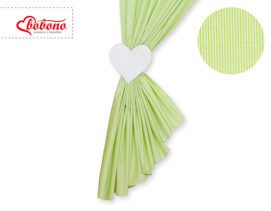 Curtains for baby room- Hanging Hearts green strips