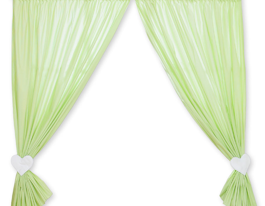 Curtains for baby room- Hanging Hearts green strips