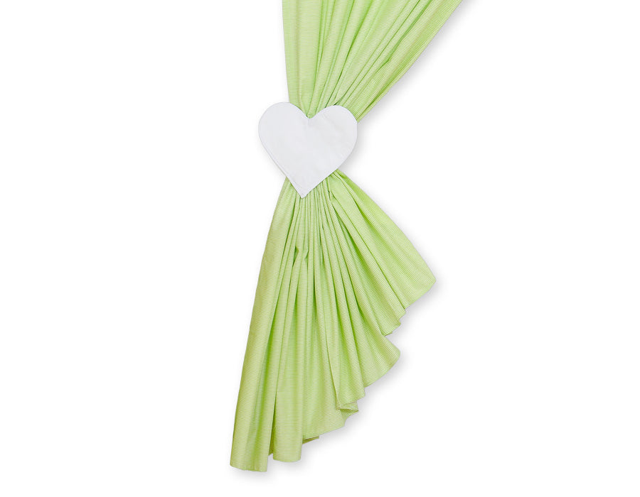 Curtains for baby room- Hanging Hearts green strips