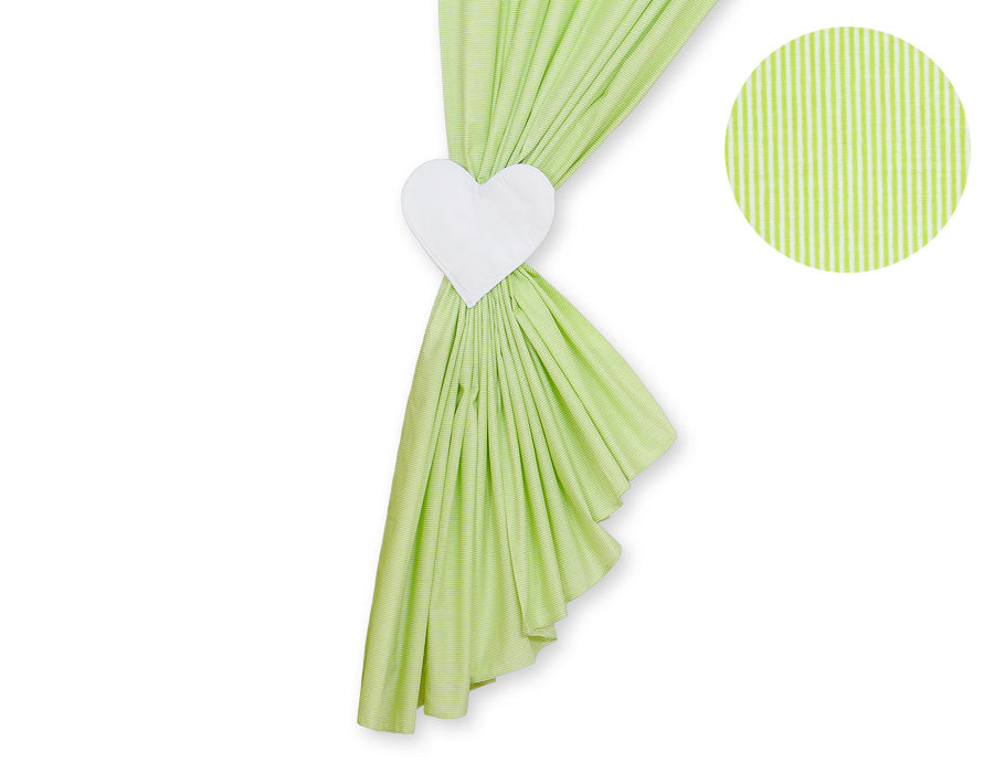 Curtains for baby room- Hanging Hearts green strips