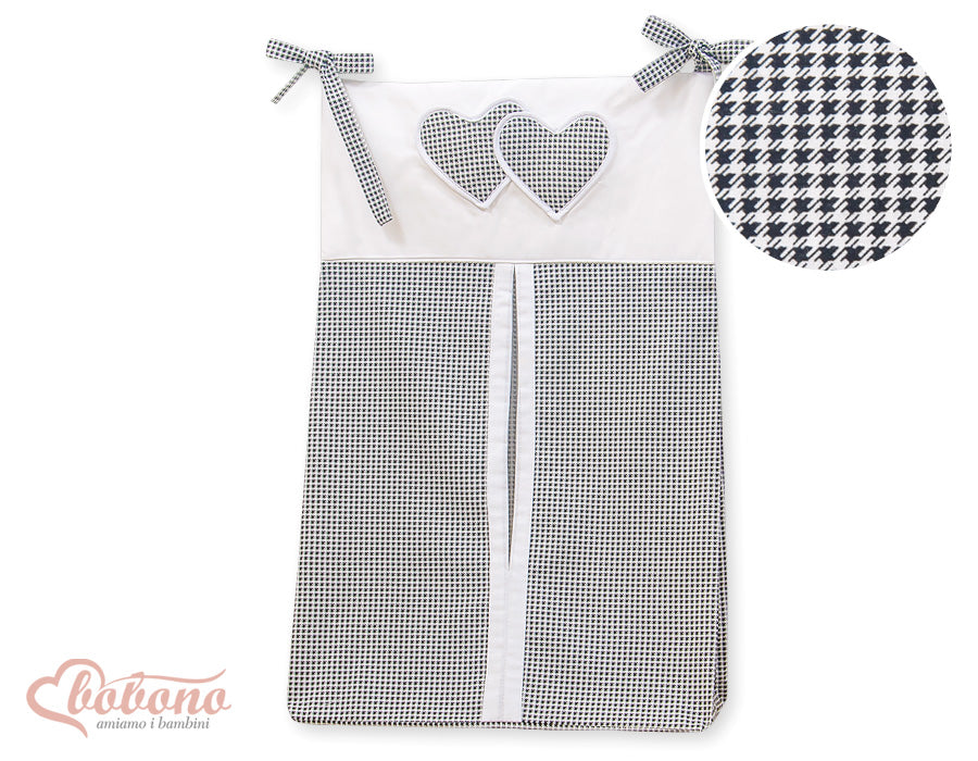 Diaper bag- Hanging Hearts black checkered