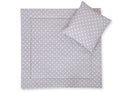 Pram bedding set with duvet and pillow 2pcs - White dots on grey
