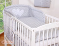 Bedding set 3-pcs 135x100 - Hanging Hearts white dots on grey