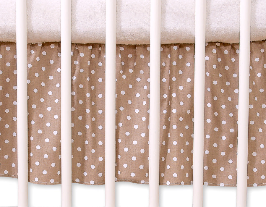 Dust Ruffle-Masking flounce 120x60cm- Hanging Hearts white dots on brown