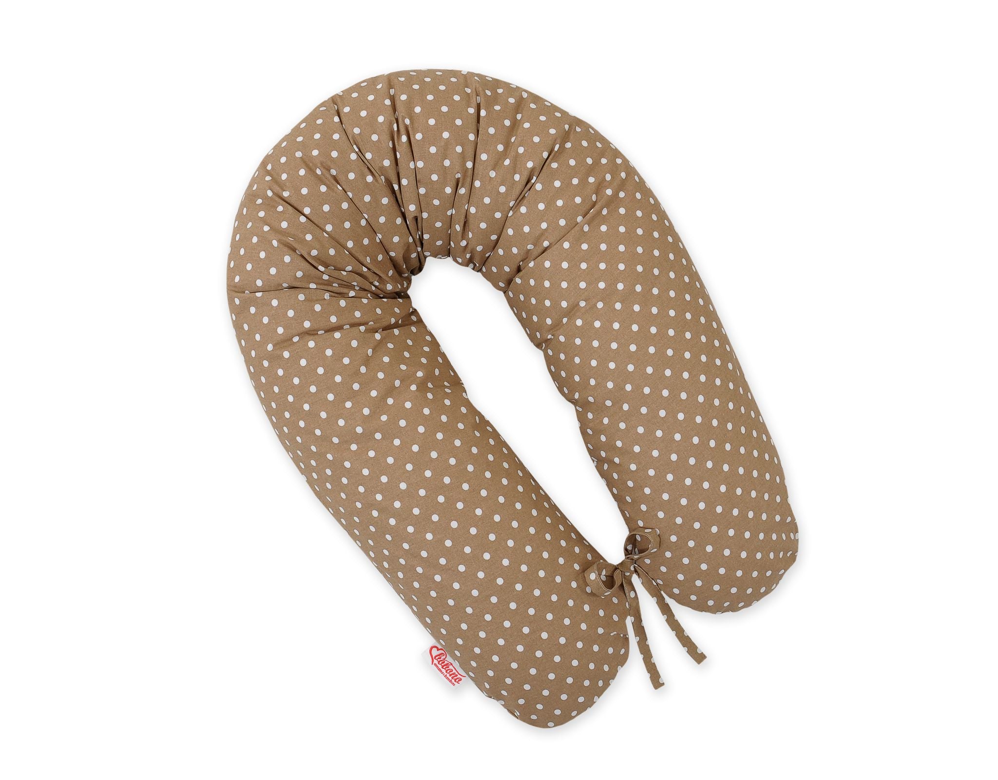 Pregnancy pillow- Longer, removable pillowcase - White spots on brown