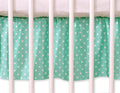 Dust Ruffle-Masking flounce 140x70cm- Hanging Hearts white dots on mint