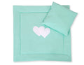 Pram bedding set with duvet and pillow 2pcs - Hearts mint