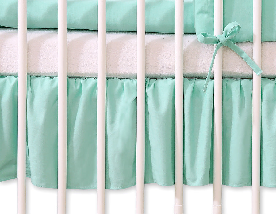 Dust Ruffle-Masking flounce 140x70cm- Hanging Hearts mint