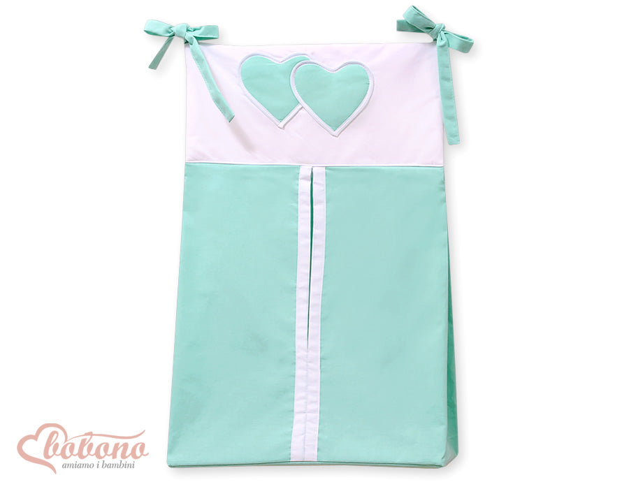 Diaper bag- Hanging Hearts mint