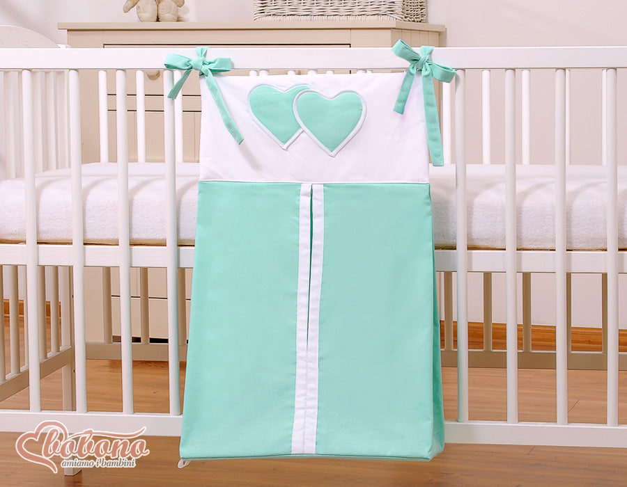 Diaper bag- Hanging Hearts mint