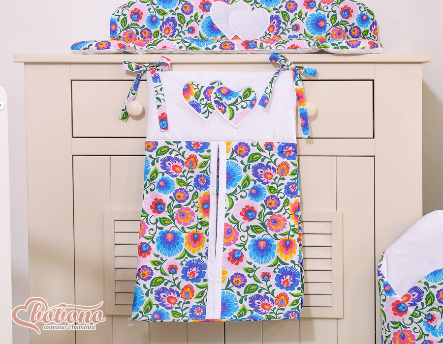 Diaper bag- Hanging hearts flower pattern