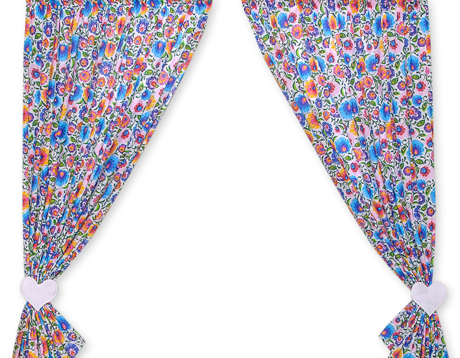 Curtains for baby room- Hanging Hearts flower pattern