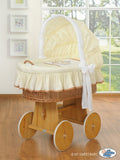 Moses Basket/Wicker hood crib- Teddy Bear Barnaba cream