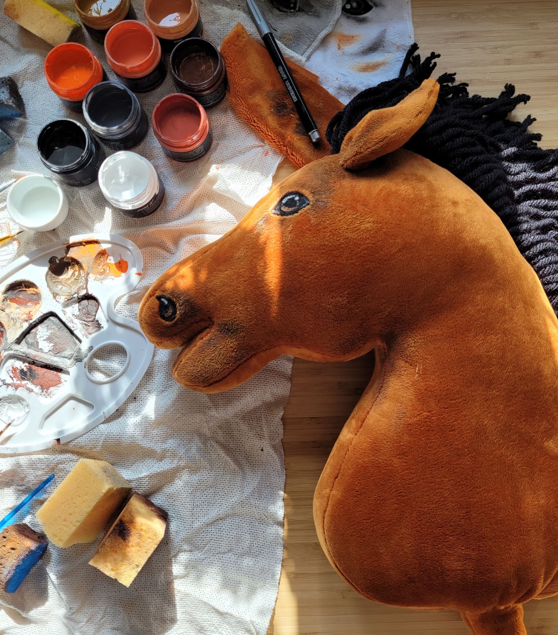 Horse on a stick Super Hobby Horse Premium - light bay horse II A3