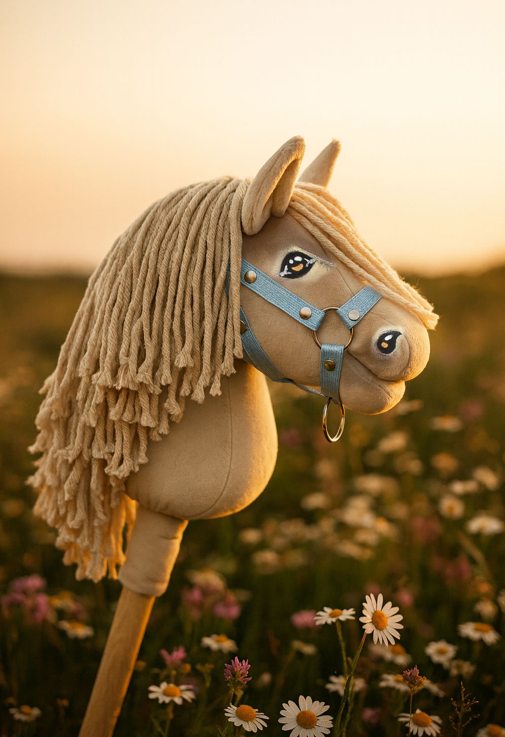 Horse on a stick Super Hobby Horse Premium cremello horse A5
