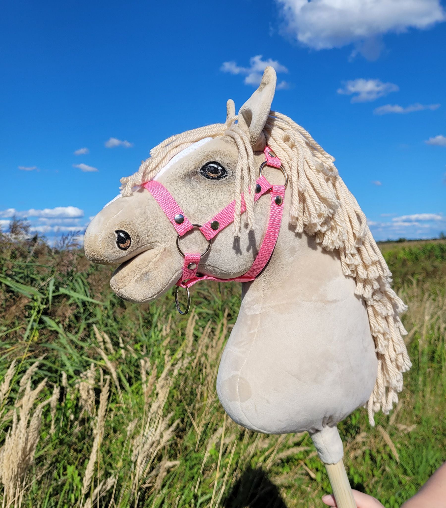Horse on a stick Super Hobby Horse Premium - cremello horse A3