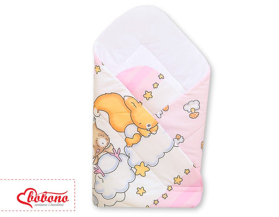 Baby nest with stiffenig- Basic Forest animals pink