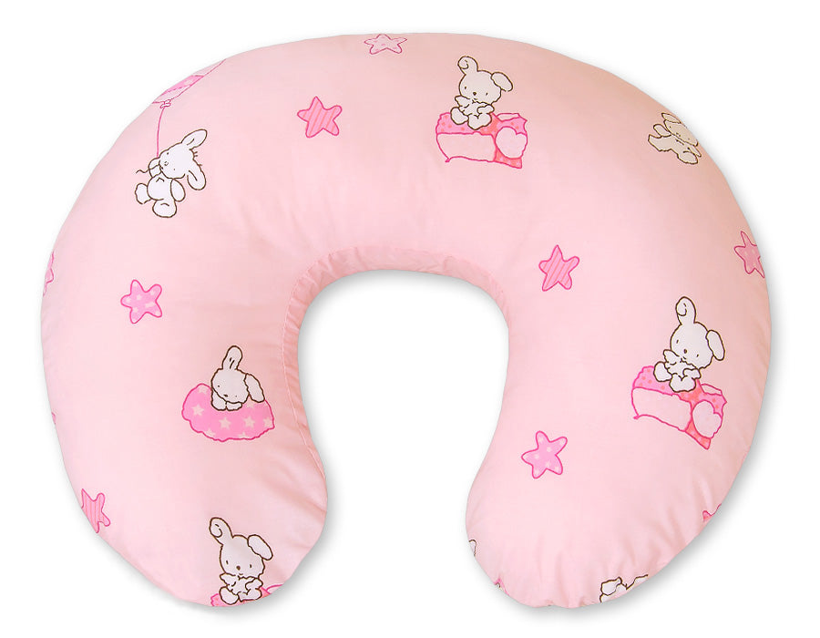 Breastfeeding Pillow Nursing Croissant Pillow, removable, Hands-Free- Teddy bear with balloon