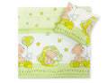 Pram bedding set with duvet and pillow 2pcs - Teddy bear with balloon green