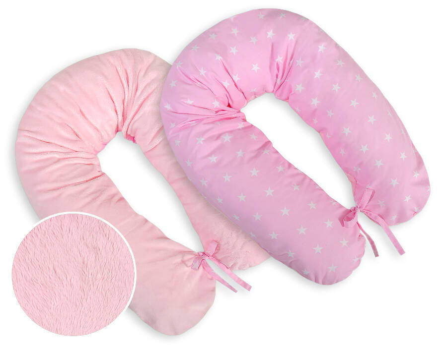 Pregnancy pillow- double-sided- Stars pink