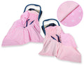 Big double-sided car seat blanket for babies - Pink stars