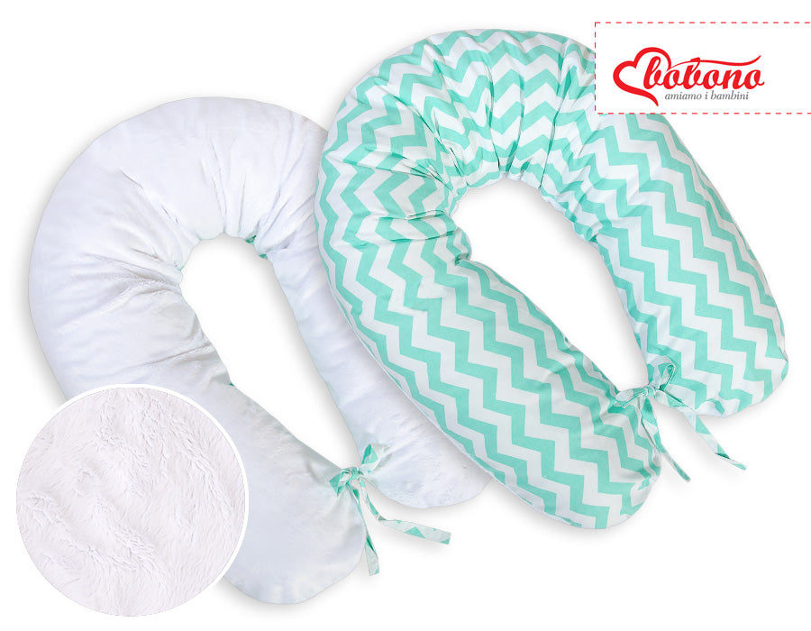 Pregnancy pillow- double-sided- Chevron mint