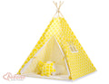 Teepee tent for kids + playmat + pillows + decorative feathers - Marocco yellow