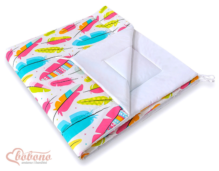 Teepee tent for kids + playmat + pillows + decorative feathers - Colorful feather