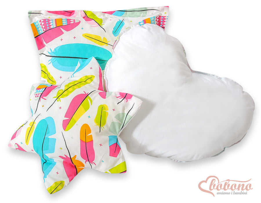 Teepee tent for kids + playmat + pillows + decorative feathers - Colorful feather