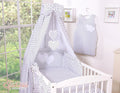 Canopy made of fabric- Hanging Hearts black dots on white