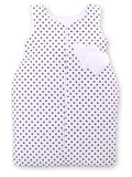 Cotton sleeping bag for children, size M, 6-12 months, TOG 2.5, all-season, hearts black dots