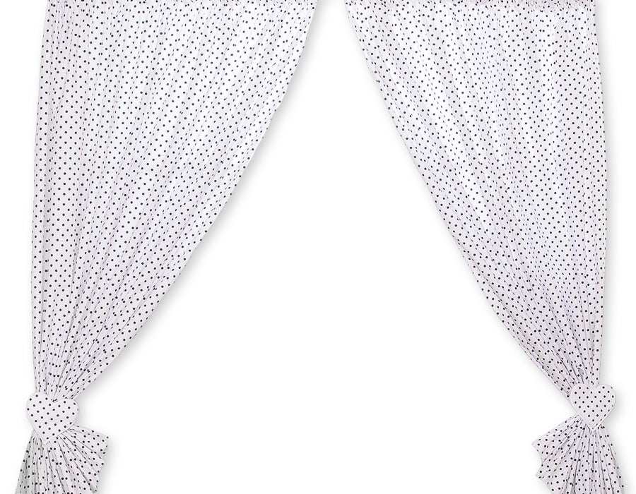 Curtains for baby room- Hanging Hearts black dots on white